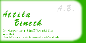 attila bineth business card